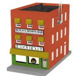 MTH 30-90334 Assembled Butch's Sports Bar 3-Story Building - Model Train Junction: Quality Parts and Art Supplies