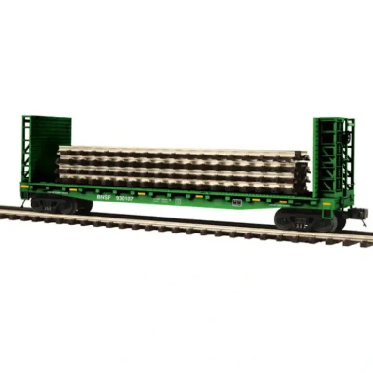 MTH 20-98765 BNSF Bulkhead Flatcar w/4 ScaleTrax Sections - Model Train Junction: Quality Parts and Art Supplies