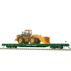 MTH 80-98010 Burlington Northern HO 60' Wood Deck Flat Car w/ 950G Wheel Loader - Model Train Junction: Quality Parts and Art Supplies