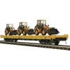 MTH 20-98649 Caterpillar 60 Flat Car with 3 Wheel Loaders - Model Train Junction: Quality Parts and Art Supplies