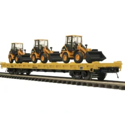 MTH 20-98649 Caterpillar 60 Flat Car with 3 Wheel Loaders - Model Train Junction: Quality Parts and Art Supplies