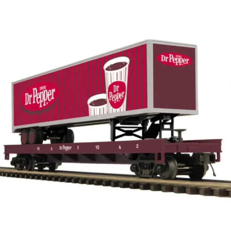 MTH 20-98766 Dr.Pepper Flatcar w/48' Trailer - Model Train Junction: Quality Parts and Art Supplies
