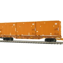 MTH 20-98675 East Carbon Development Orange 60' Flat Car w/Trash Containers - Model Train Junction: Quality Parts and Art Supplies