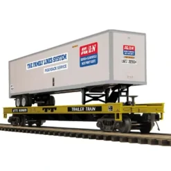 MTH 20-98692 Family Lines System Flat Car w/ 48' Trailer - Model Train Junction: Quality Parts and Art Supplies