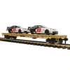 MTH 70-76058 G Scale TTX Flat Car with CAT Racing Cars (2) - Model Train Junction: Quality Parts and Art Supplies
