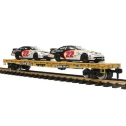 MTH 70-76058 G Scale TTX Flat Car with CAT Racing Cars (2) - Model Train Junction: Quality Parts and Art Supplies