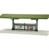 MTH 30-90315 Gray w/Green Roof Passenger Station Platform - Model Train Junction: Quality Parts and Art Supplies