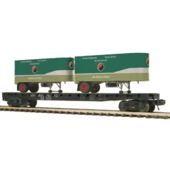 MTH 20-98698 Northern Pacific Flat Car with 2 PUP Trailers - Model Train Junction: Quality Parts and Art Supplies