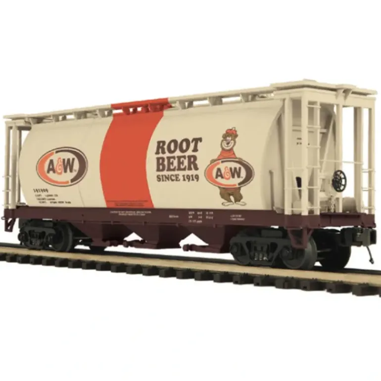 MTH 20-97685 O A&W Rootbeer 3-Bay Cylindrical Hopper Car #191910 - Model Train Junction: Quality Parts and Art Supplies