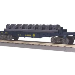 MTH 30-76366 O Alaska RailKing Flat Car with Wheel Set #97884 - Model Train Junction: Quality Parts and Art Supplies