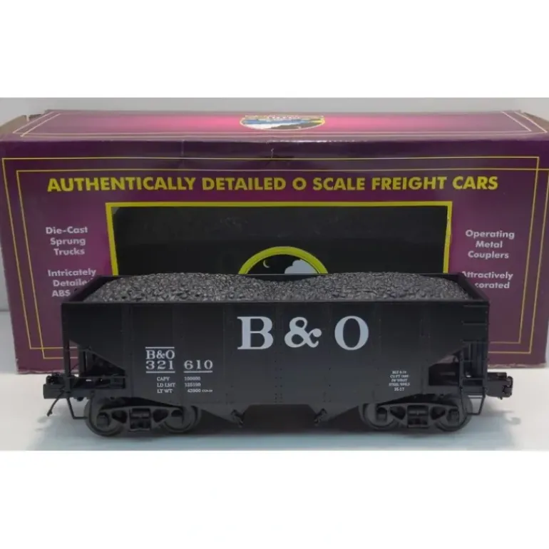MTH 20-97269 O B&O 2-Bay Fish Belly Hopper Car w/Coal Load #321610 - Model Train Junction: Quality Parts and Art Supplies