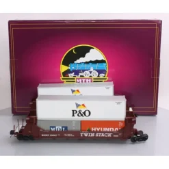 MTH 20-90837 O Burlington Northern Santa Fe Twin Stack Container Set (Set of 2) EX/Box - Model Train Junction: Quality Parts and Art Supplies