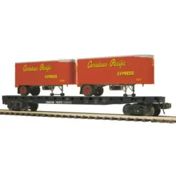 MTH 20-98753 O Canadian Pacific Flat Car with 2 PUP Trailers - Model Train Junction: Quality Parts and Art Supplies