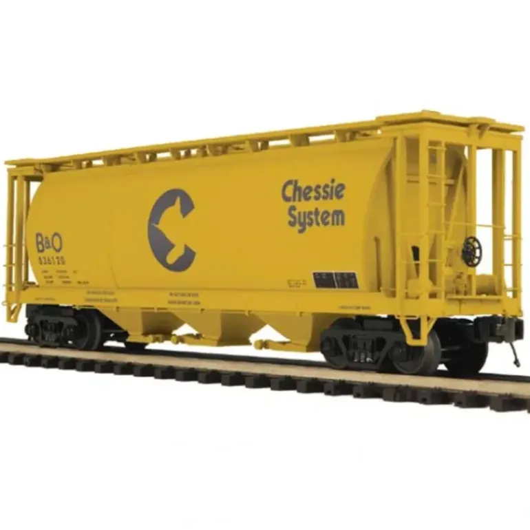 MTH 20-97689 O Chessie 3-Bay Cylindrical Hopper Car #836120 - Model Train Junction: Quality Parts and Art Supplies