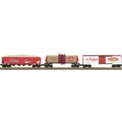 MTH 30-7049 O Dr Pepper RailKing Freight Car Set (Set of 3) - Model Train Junction: Quality Parts and Art Supplies