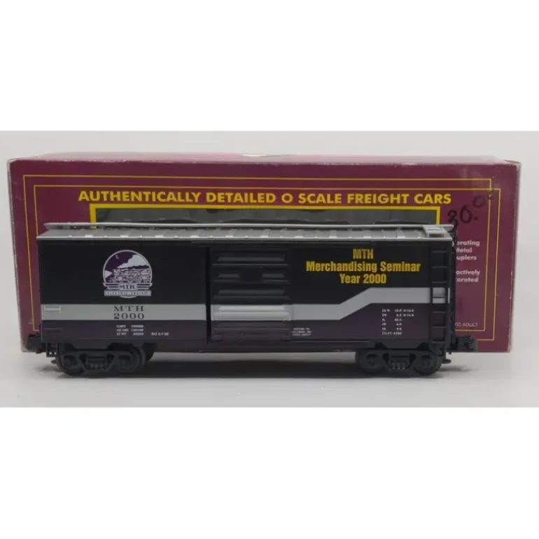 MTH 20-93038 O Gauge Merchandising Year 2000 Seminar 40' Single Door Boxcar LN/Box - Model Train Junction: Quality Parts and Art Supplies