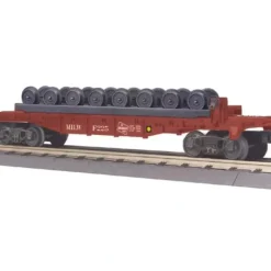 MTH 30-76367 O Gauge Milwaukee Road Flat Car #F225 with Wheel Set - Model Train Junction: Quality Parts and Art Supplies
