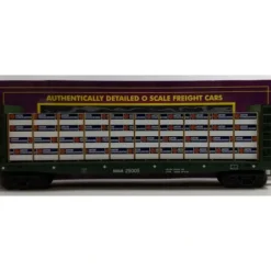 MTH 20-98781 O Gauge MM&A Flatcar #25005 w/Bulkheads & Covered Wood Load - Model Train Junction: Quality Parts and Art Supplies