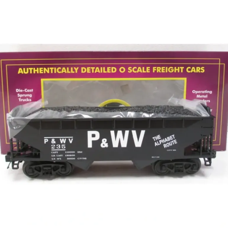 MTH 20-97661 O Gauge P&WV 2-Bay Offset Hopper Car #235 with Coal Load - Model Train Junction: Quality Parts and Art Supplies