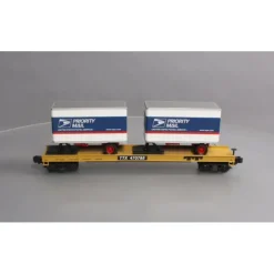 MTH 20-98166 O Gauge UEPS Flatcar with 2 20' U.S. Mail Trailers #470785 EX - Model Train Junction: Quality Parts and Art Supplies