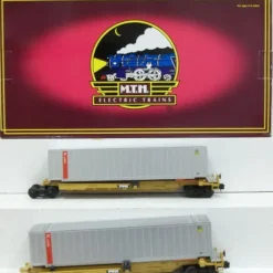 MTH 20-95068 O K-Line Spine Car Set with 2 48' Containers (Set of 2) - Model Train Junction: Quality Parts and Art Supplies