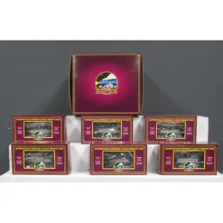 MTH 20-90595 O Western Maryland Skeleton Flat Car Set w/Log Load (Set of 6) - Model Train Junction: Quality Parts and Art Supplies