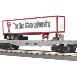 MTH 30-76305 Ohio State Flat Car w/ Trailer V2 - Model Train Junction: Quality Parts and Art Supplies