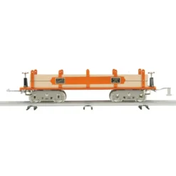 MTH 10-2201 Orange 4022 Flat Car w/Wood Load- Model Train Junction: Quality Parts and Art Supplies