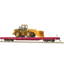 MTH 80-98013 Santa Fe HO Scale 60' Wood Deck Flat Car w/950G Wheel Loader - Model Train Junction: Quality Parts and Art Supplies