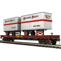 MTH 20-98729 Southern Pacific Flat Car with 2 20' Trailers - Model Train Junction: Quality Parts and Art Supplies