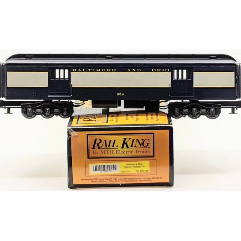 MTH 30-6265B O Gauge Baltimore & Ohio Madison Baggage Car #658 LN/Box - Model Train Junction: Quality Parts and Art Supplies