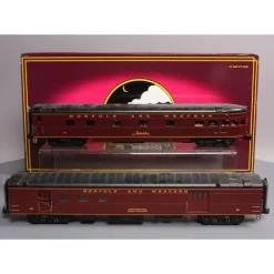 MTH 20-3365B O Norfolk & Western 70' Streamline RPO & Observation Set EX/Box - Model Train Junction: Quality Parts and Art Supplies