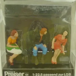 Preiser 5025 G Seated Passenger Car People Figures (Set of 3) - Model Train Junction: Quality Parts and Art Supplies