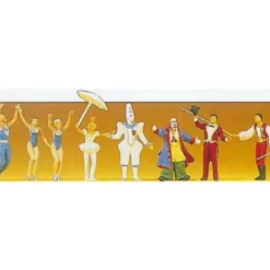 Preiser 20254 HO Blue - Circus Performers Figures (Set of 8) - Model Train Junction: Quality Parts and Art Supplies