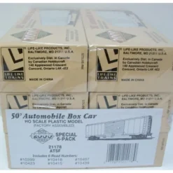 Proto 2000 21178 HO Life Like ATSF 50' Automobile Box Car (Pack of 6) - Model Train Junction: Quality Parts and Art Supplies