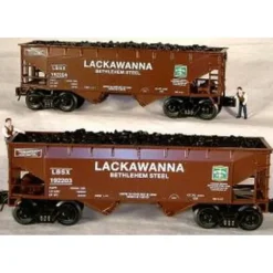 RMT 962195 O 2-Bay Hopper Bethlehem Steel/Lackawanna (Set of 2) - Model Train Junction: Quality Parts and Art Supplies