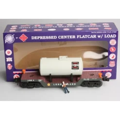 RMT 96511 O Gauge Long Island Depressed-Center Flatcar No. 4 w/Tank - Model Train Junction: Quality Parts and Art Supplies