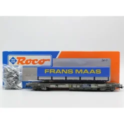 Roco 46360 HO Scale Dutch NS Trail Star Flat Car w/ Frans Maas Container LN/Box - Model Train Junction: Quality Parts and Art Supplies