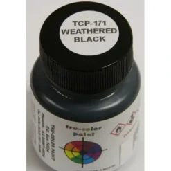 Tru-Color Paint, TCP-171, Air Brush Ready, Weathered Flat Black, 1oz - Model Train Junction: Quality Parts and Art Supplies