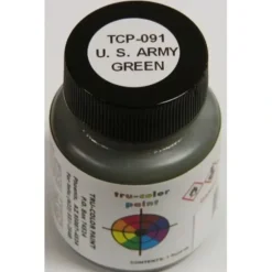 Tru-Color Paint, TCP-091, Air Brush Ready, US Army Green, 1 oz - Model Train Junction: Quality Parts and Art Supplies