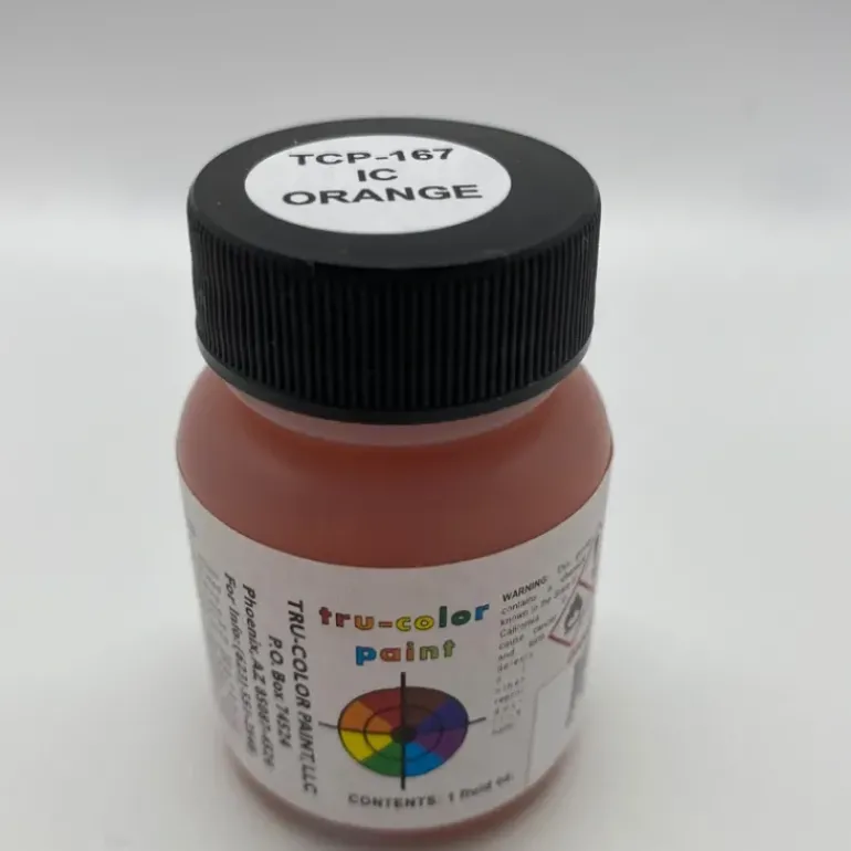 Tru-Color Paint, TCP-167, Air Brush Ready, Illinois Central Orange, 1oz - Model Train Junction: Quality Parts and Art Supplies