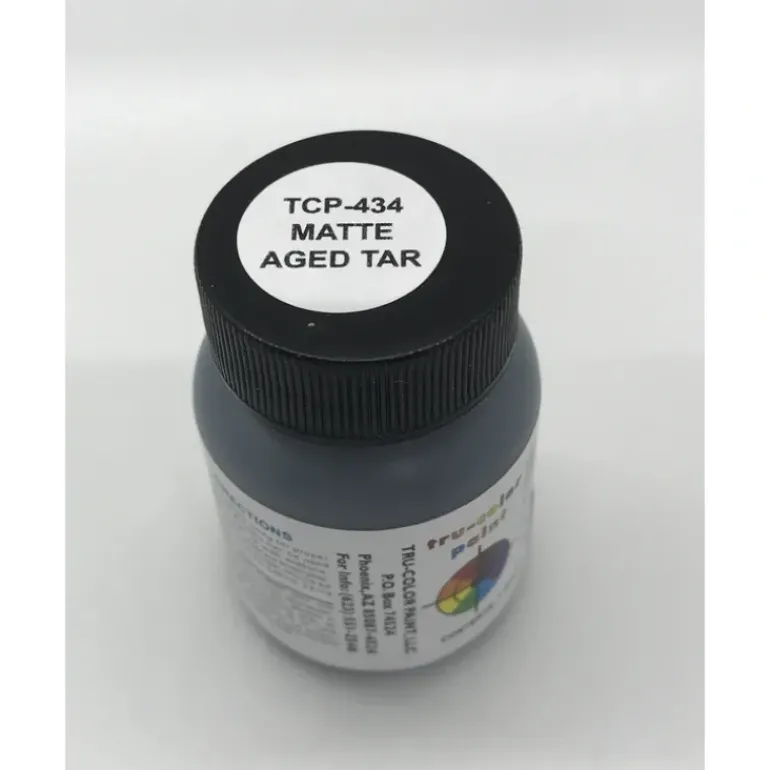 Tru-Color Paint, TCP-434, Air Brush Ready, MATTE-Aged Tar, 1 oz - Model Train Junction: Quality Parts and Art Supplies