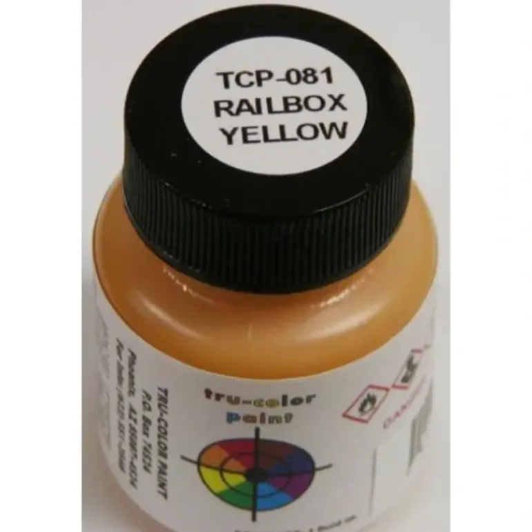 Tru-Color Paint, TCP-081, Airbrush Ready, RBOX Yellow, 1 oz - Model Train Junction: Quality Parts and Art Supplies
