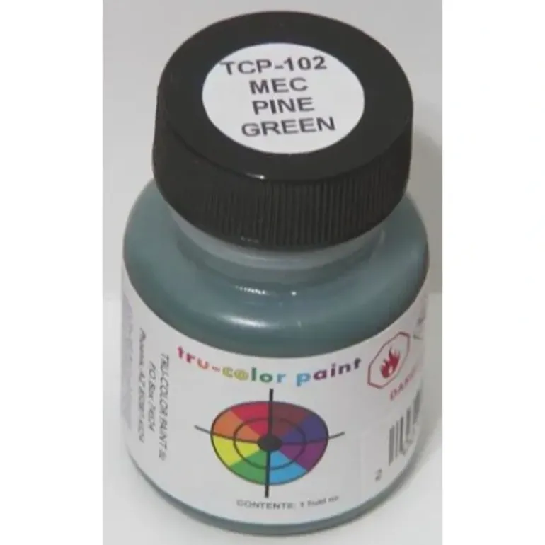 Tru-Color Paint, TCP-102, Airbrush Ready, Maine Central Pine Green, 1 oz - Model Train Junction: Quality Parts and Art Supplies