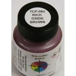 Tru-Color Paint, TCP-082, Airbrush Ready, Rich Oxide Brown, 1 oz - Model Train Junction: Quality Parts and Art Supplies