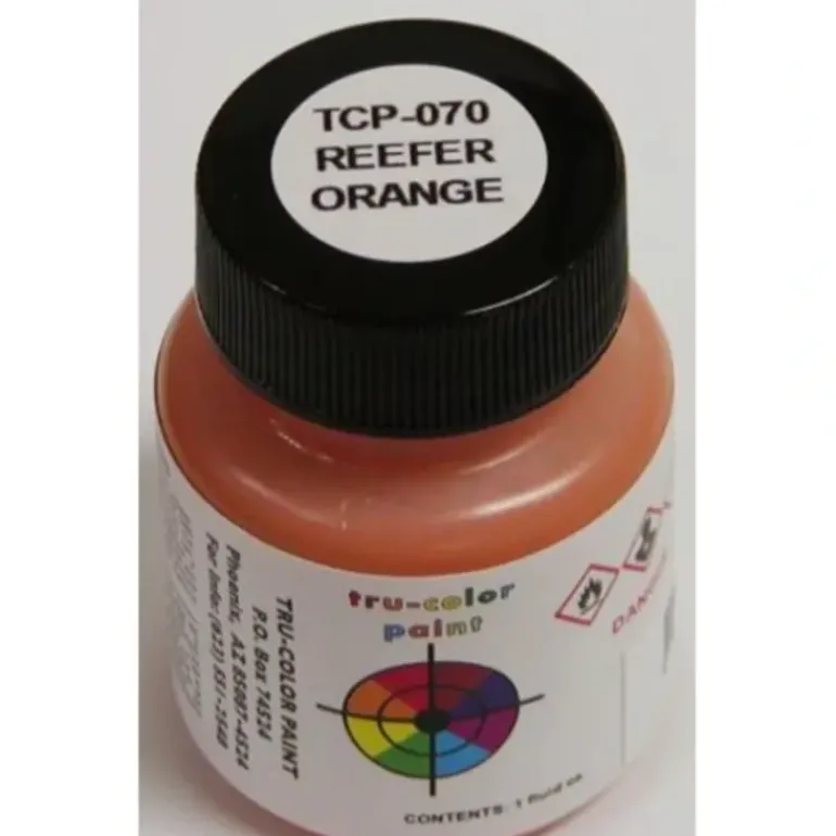 Tru-Color Paint, TCP-070, Airbrush Ready, Reefer Orange, 1 oz - Model Train Junction: Quality Parts and Art Supplies