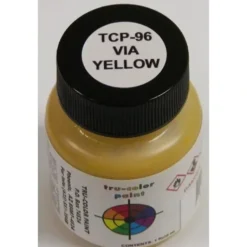 Tru-Color Paint, TCP-096, Airbrush Ready, VIA Yellow, 1 oz - Model Train Junction: Quality Parts and Art Supplies