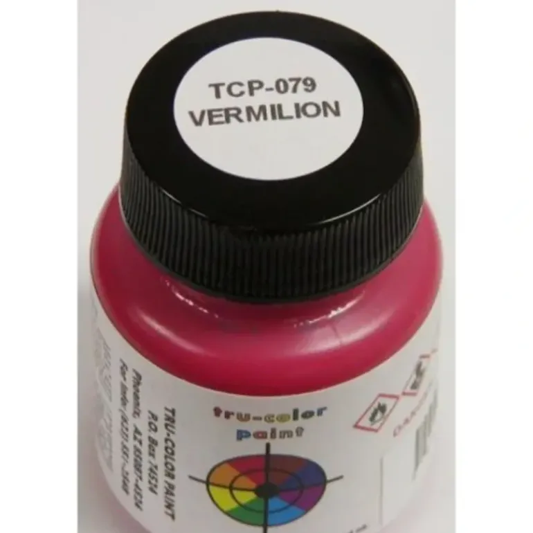 Tru-Color Paint, TCP-079, Airbrush Ready, Vermillion, 1 oz - Model Train Junction: Quality Parts and Art Supplies