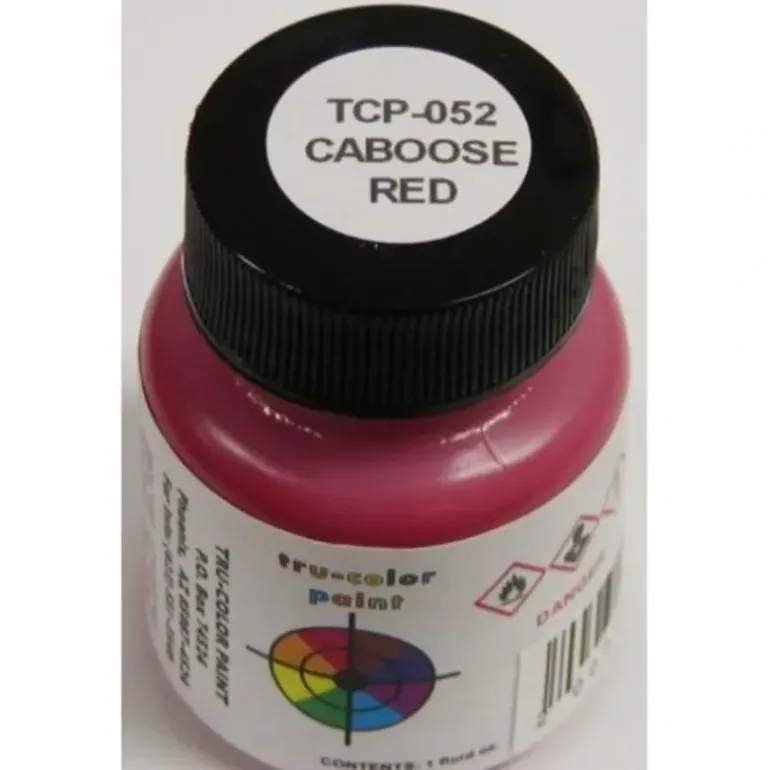 Tru-Color Paint, TCP-052, Airbrush Ready, Caboose Red, 1 oz - Model Train Junction: Quality Parts and Art Supplies