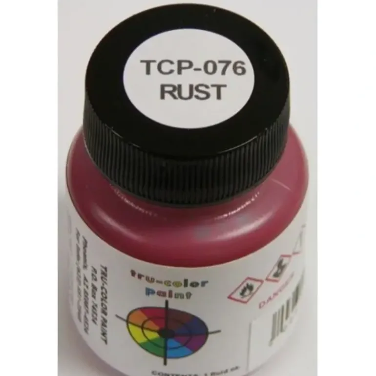 Tru-Color Paint, TCP-076, Airbrush Ready, Rust, 1 oz - Model Train Junction: Quality Parts and Art Supplies